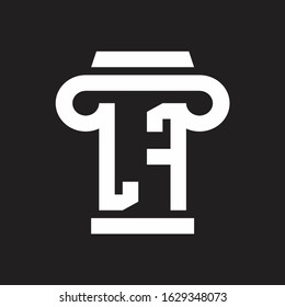 LF Logo monogram with pillar style design template