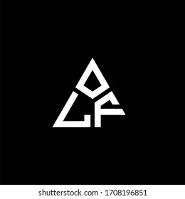 Logotipo de monograma LF con forma de 3 piezas aisladas en la plantilla de diseño triangular