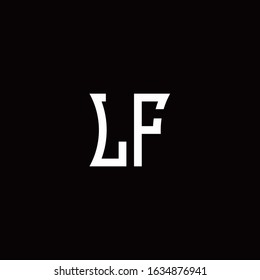 LF monogram logo with curved side style design template