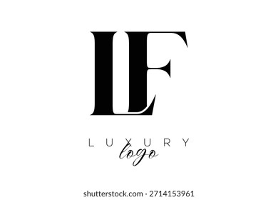 Letra LF Serif Monogram Tipografia Logotipo para identidade de marca premium elegante