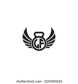 LF simple fitness gym concept in high quality professional design that will print well across any print media