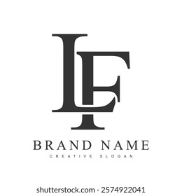 LF trendy logotype template. Initial letter l and f classic font style. Creative logo for company name or identity. Vector illustration.