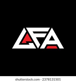 Diseño del logotipo de la letra triangular LFA con forma triangular. Monograma de diseño del logotipo del triángulo LFA. Plantilla de logotipo vectorial de triángulo LFA con color rojo. Logotipo triangular LFA Diseño sencillo, elegante y lujoso.