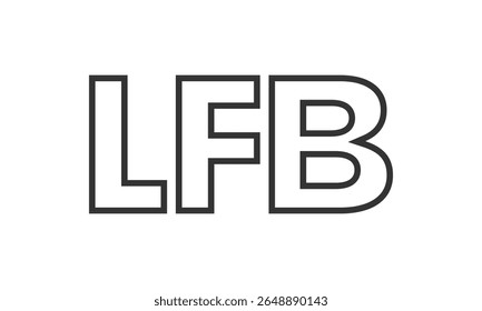 LFB logo design template with strong and modern bold text. Initial based vector logotype featuring simple and minimal typography. Trendy company identity ideal for businesses brand presence.