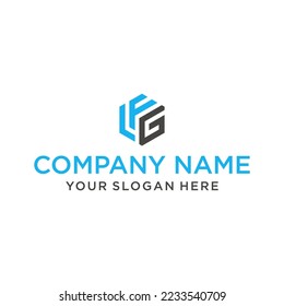 LFG letter logo in the form of hexagons and cube logos with letter designs for corporate identity