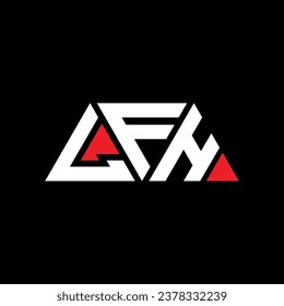 LFH Dreieck-Buchstaben Logo-Design mit Dreiecksform. LFH Dreieck Logo Design Monogramm. LFH Dreieck-Vektorlogo-Vorlage mit roter Farbe. LFH dreieckiges Logo Einfach, elegant und luxuriös.