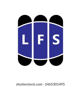 LFS letter logo design on white background.