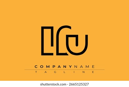 Diseño de carta abstracta LFU. Diseño moderno del logotipo del negocio con tipografía Abstractas y estilo contemporáneo
