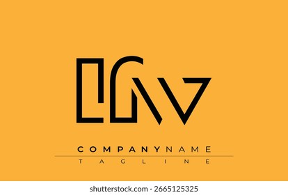 LFW abstraktes Briefdesign. Modernes Business-Logo-Design mit abstrakter Typografie und zeitgenössischem Stil