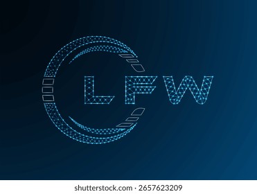Diseño de Vector de logotipo de letra polivinílica baja LFW. LFW diseño de logotipo de poliéster. Logotipo de poliéster bajo.