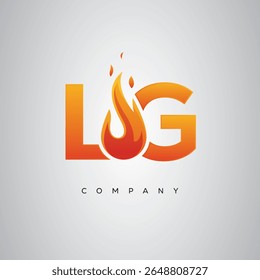 LG Creative Fire Letter Logo-Design
