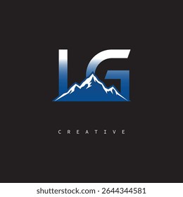 LG Creative Mountain Logo Bold Gradient Letter mark Branding Design for Business Outdoor Brands