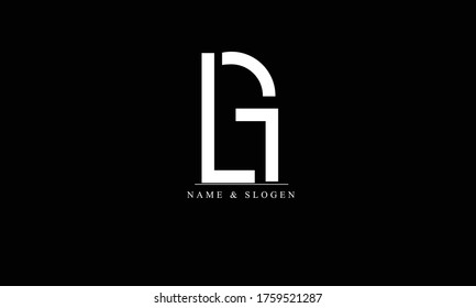 LG GL abstract vector logo monogram template