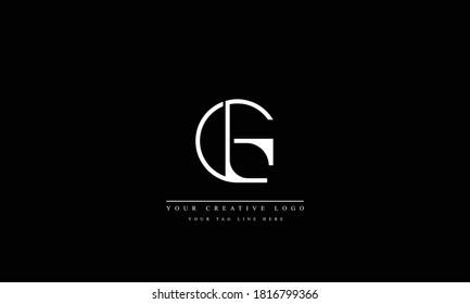 LG GL abstract vector logo monogram template