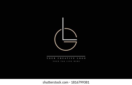 LG GL abstract vector logo monogram template