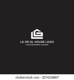 LG OR GL HOUSE LOGO DESIGN VECTOR