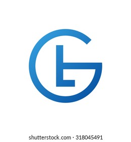 LG GL initial company circle G logo blue