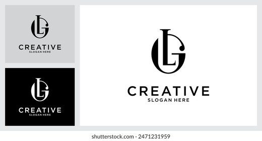 LG or GL initial letter logo design vector