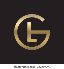 LG or GL letters, golden circle G shape