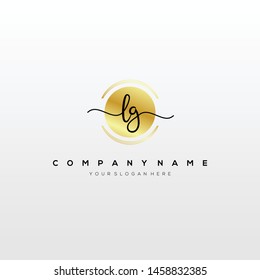 LG handwriting initial logo template vector.