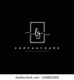 LG handwriting initial logo template vector.