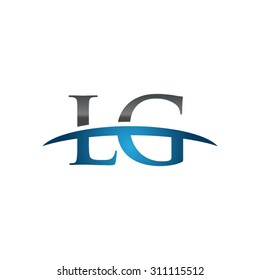 LG initial company group blue swoosh logo