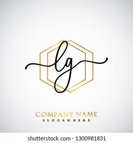 LG Initial Handwriting logo template vector