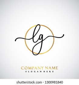LG Initial Handwriting logo template vector
