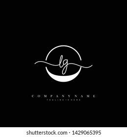 LG initial handwriting logo template vector