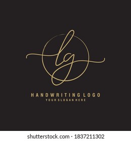 LG Initial handwriting logo template vector