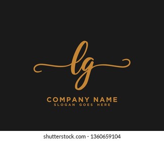 LG Initial Handwriting Logo Vector