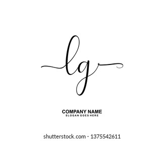LG Initial handwriting logo vector