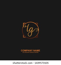 LG Initial handwriting logo vector