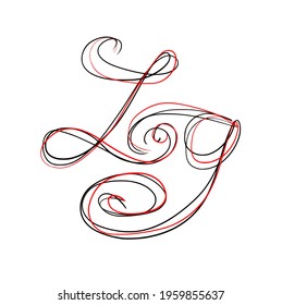 Lg initial handwritten logo for identity