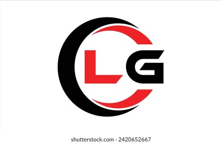 LG initial letter creative circle icon swoosh logo design vector. monogram, lettermark, circle, calligraphy, symbol, emblem, elegant, abstract, wordmark, sign, art, typography, icon, minimal, premium