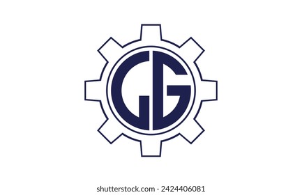Plantilla de vector de diseño del logotipo del círculo mecánico de la letra inicial de LG. industrial, ingeniería, servicio, marca de palabra, marca de la letra, monograma, construcción, negocio, empresa, corporativo, comercial, geométrico