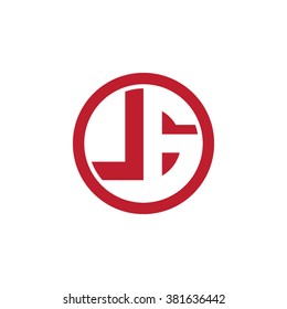 LG initial letters circle business logo red