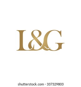 Logotipo inicial de L&G. Logo de Ampersand Monograma dorado