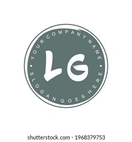 LG Initial Logo Branding Brush Hochzeitsgeschäft