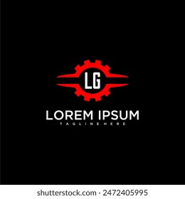 LG initial monogram for automotive logo design vector