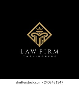LG initial monogram logo for lawfirm with pillar in creative square design