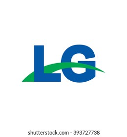 LG initial overlapping swoosh letter logo blue green