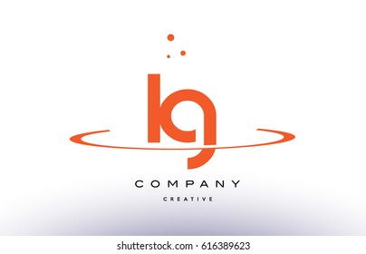 LG L G creative orange swoosh dots alphabet company letter logo design vector icon template