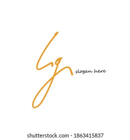 Iniciales manuscritas LG L G. plantilla de logotipo de diseño de moda elegante creativo vector