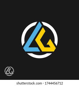 LG or L G letter alphabet logo design in vector format.