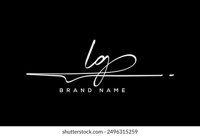 LG letter beauty handwriting vector logo. 
