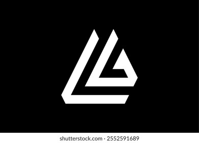 LG letter logo design, initial, monogram, icon, symbol, this design shaped from geometric based form. Ideal for techno,  architecture, apparel or clothing line brand identity.