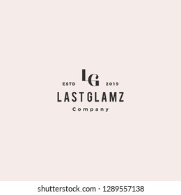 LG letter logo hipster vintage retro monogram lettermark vector icon