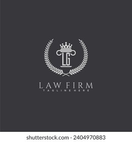 LG letter monogram logo for lawfirm with pillar  crown image design