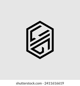Monograma geométrico de línea LG con diseño profesional de alta calidad que se imprimirá bien